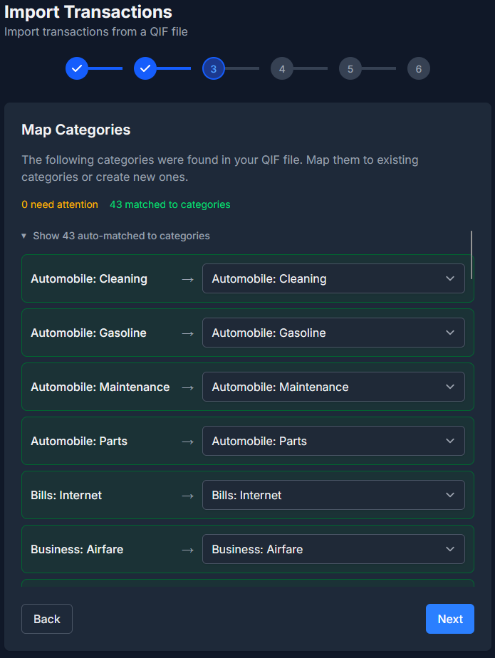 Map Categories Step