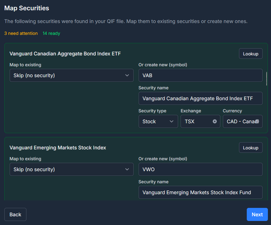 Map Securities Step