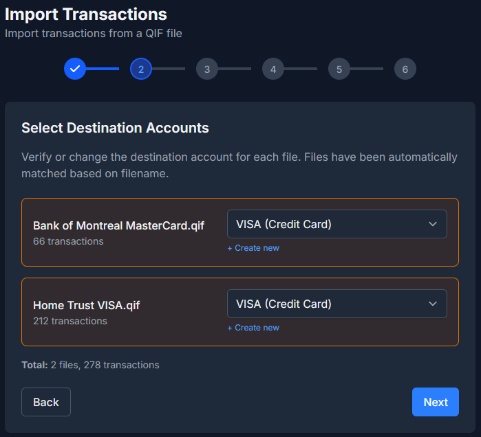 Select Account Step