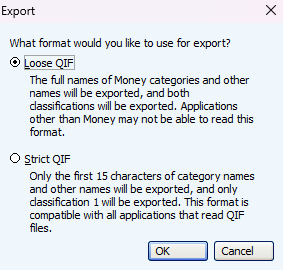 MS Money Export Format