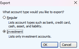 MS Money Investment Export